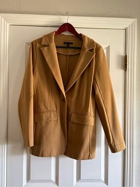 Banana Republic Mustard Single-Button Blazer with Stretch.